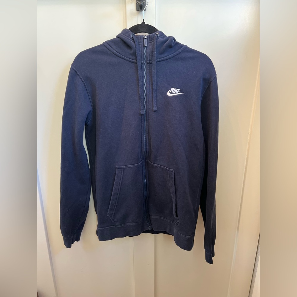Nike Sportswear Club Fleece Full-Zip Hoodie in Midnight Navy Small
